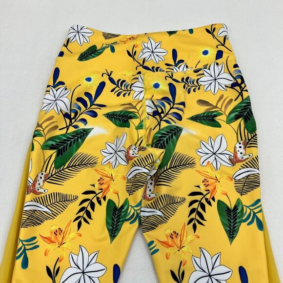 Zyia Active Womens Floral Cropped Leggings Yellow/Multi Size 4 - Picture 6 of 8